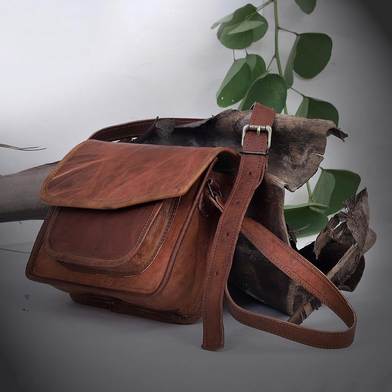 cuero 11 inch Small Handmade Crossbody Shoulder Genuine Leather iPad/Tablet Travel Work Vintage Messenger Bag For 10.5 inch iPad Pro for Women & Men - Gift for Him Her - Image 4